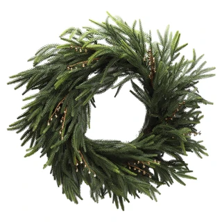 Thumbnail 1: Magical Season Norfolk Pine Christmas Wreath with Mini Jingle Bells 