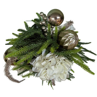 Thumbnail 4: Magical Season 18 In Champagne Hydrangea Christmas Arrangement 