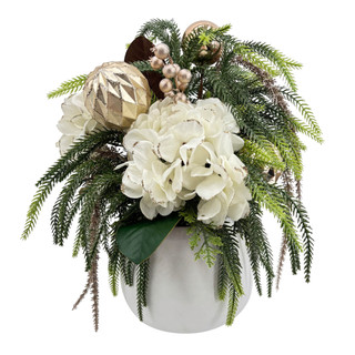 Thumbnail 1: Magical Season 18 In Champagne Hydrangea Christmas Arrangement 