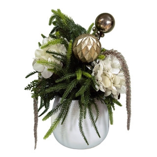 Thumbnail 5: Magical Season 18 In Champagne Hydrangea Christmas Arrangement 