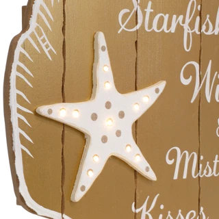 Thumbnail 2: Magical Season 19x19 LED Coastal Christmas Clam Shell w/ Starfish Decor 