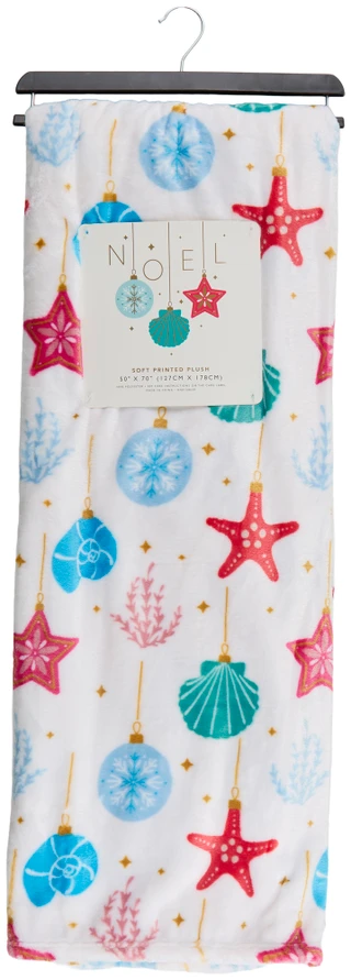 Thumbnail 1: Dream Home 50x70 Shell Ornaments Plush Throw Blanket 