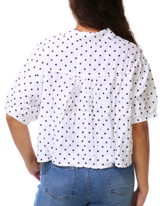 Thumbnail 2: HYFVE Juniors Short Sleeve Collared Button Front Top 