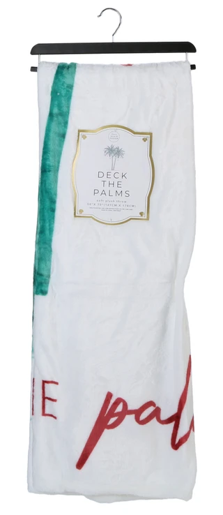 Thumbnail 1: Deck The Palms  50x70 Christmas Palm Tree Print Plush Throw 