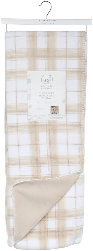 Thumbnail 1: RACHEL ASHWELL 50x70 Plaid Super Soft Reversible Throw Blanket  