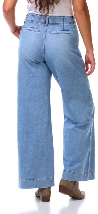 Thumbnail 3: BCBGeneration Juniors High Rise Two Button Wide Leg Jeans 