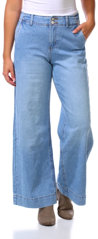 Thumbnail 1: BCBGeneration Juniors High Rise Two Button Wide Leg Jeans 