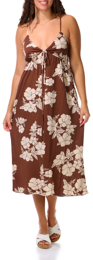 Thumbnail 1: ROXY Juniors Sleeveless Halter Hibiscus Maxi Dress 