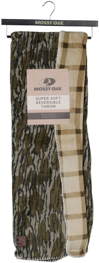 Thumbnail 1: Mossy Oak 50x70 Plaid Super Soft Reversible Throw Blanket  