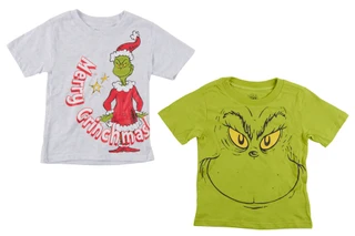 Thumbnail 1: Dr. Seuss The Grinch  2 Pk Boys Short Sleeve Christmas Grinch Tees 