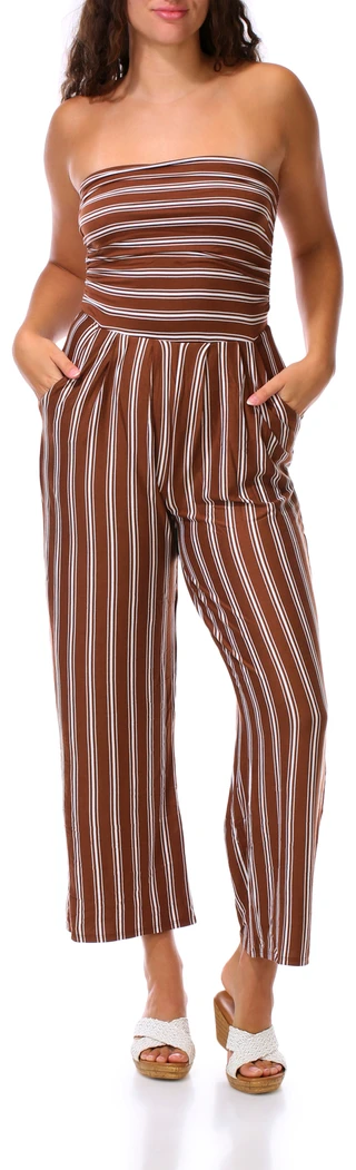 Thumbnail 1: Heart & Hips Juniors Sleeveless Tube Palazzo Jumpsuit w/ Pockets  