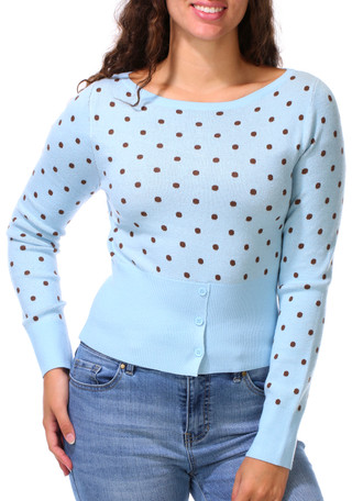 Thumbnail 1: Heart n Crush Juniors Boat Neck Banded Button Hem Sweater 