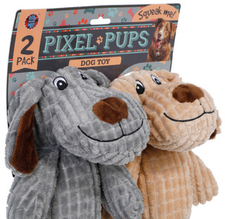Thumbnail 2: Bow Wow Pet 2 Pk Pixel Pups Dog Toys  