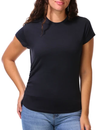 Thumbnail 1: Hudson Juniors Short Sleeve Side Ruched Tee 