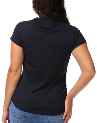 Thumbnail 3: Hudson Juniors Short Sleeve Side Ruched Tee 