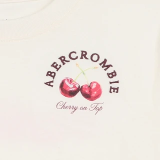 Thumbnail 3: Abercrombie & Fitch Girls' Cherry Graphic Short Sleeve T-Shirt - Jet Stream 