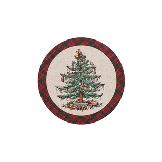 Thumbnail 9: Spode 4 Pk Christmas Tree Tartan Round Placemats 