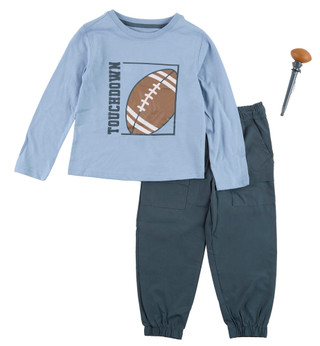 Thumbnail 1: STITCH AND STONE 3 Pc Boys Long Sleeve Football Jogger Set w/ Popper Pen  
