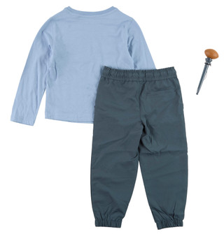 Thumbnail 2: STITCH AND STONE 3 Pc Boys Long Sleeve Football Jogger Set w/ Popper Pen  