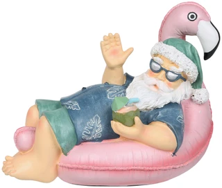 Thumbnail 1: Magical Season Santa Flamingo Float Figurine  