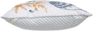 Thumbnail 2: MG MONOGRAM 20x20 Nautical Seashell Embroidered Decorative Pillow 