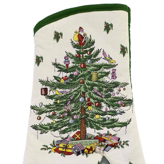 Thumbnail 3: Spode 2 Pc Christmas Tree Oven Mitt & Pot Holder Set 