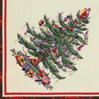 Thumbnail 3: Spode 4 Pk Christmas Tree Tartan Napkins 