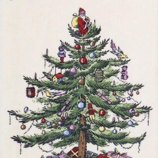 Thumbnail 3: Spode 3 Pk Christmas Tree Tartan Kitchen Towels 