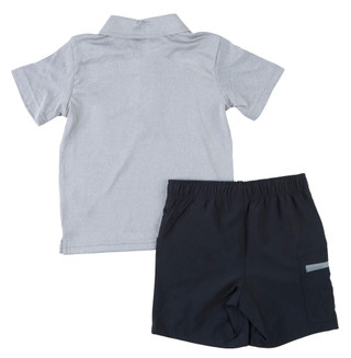 Thumbnail 2: Body Glove Toddler Boys' 2-Piece Short Sleeve Polo & Stretch Shorts Set 