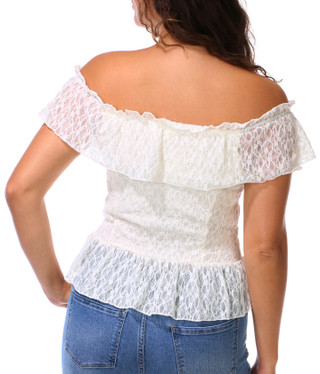 Thumbnail 3: Saints & Hearts Juniors Short Sleeve Ruffle Lace Top 
