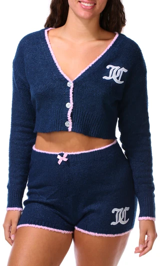 Thumbnail 3: Juicy Couture Juniors 2 Pc Cozy Cropped Cardigan & Short Set 