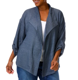 Thumbnail 1: MAX STUDIO Plus Draped Collar Top 