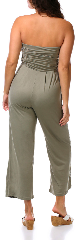 Thumbnail 2: Heart & Hips Juniors Sleeveless Tube Top Palazzo Jumpsuit w/ Pockets  