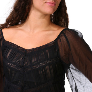 Thumbnail 3: BY TOGETHER Juniors Long Sleeve V-Neck Blouse 