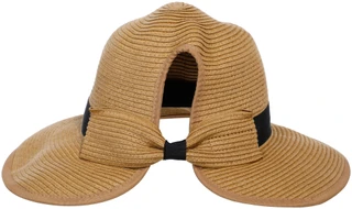 Thumbnail 2: PONYFLO Women's Wide Brim Ponytail Straw Sun Hat 
