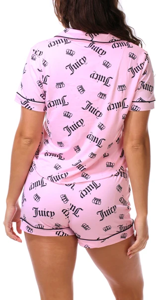 Thumbnail 2: Juicy Couture Juniors 2 Pc Logo Print Pajama Short Set 