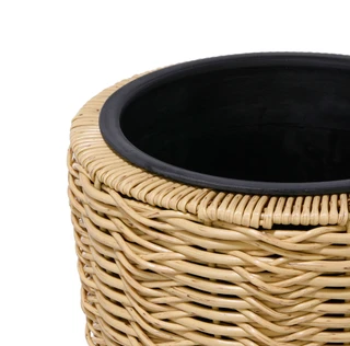 Thumbnail 2: Caribbean Joe Woven Wicker-Style Planter Basket w/ Raised Legs and Liner 