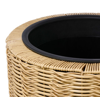 Thumbnail 4: Caribbean Joe Woven Wicker-Style Planter Basket w/ Raised Legs and Liner 