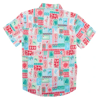 Thumbnail 2: REEL LEGENDS Men's Tropical Christmas Print Button Down Top 