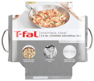 Thumbnail 3: T-fal 3.5 qt Stainless Steel Covered Universal Pan 