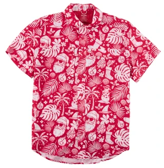 Thumbnail 1: REEL LEGENDS Men's Hawaiian Christmas Print Button Down Shirt  
