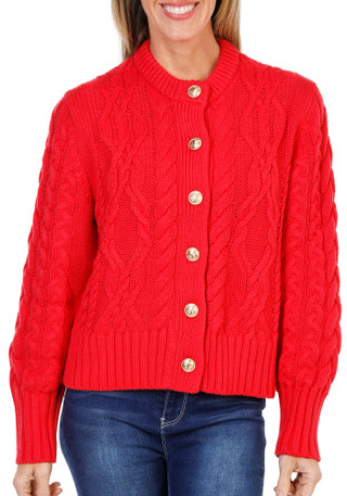 Thumbnail 1: Southern Tide Women's Long Sleeve Cable Knit Cardigan 