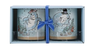Thumbnail 3: Chubby Mermaids 2 Pk Ocean & Pond Candles in Gift Box 