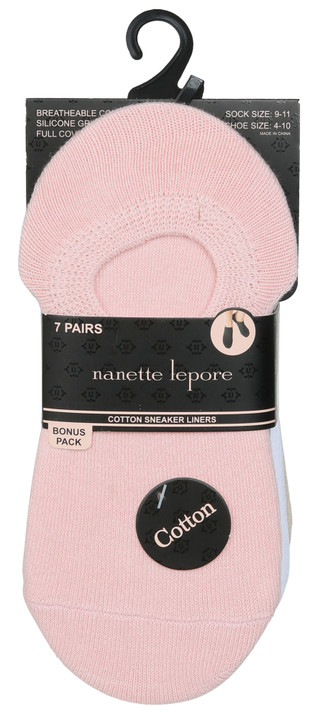 Thumbnail 1: Nanette Lepore 7 Pk Women's Cotton Sneaker Liners 