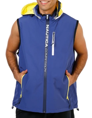 Thumbnail 1: Nautica Men's Water Resistant Hooded Vest  