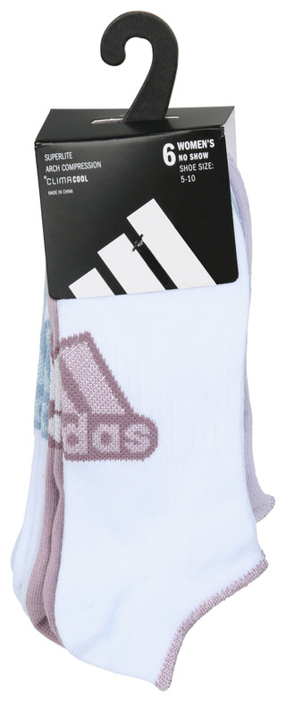 Thumbnail 1: Adidas Women's 6 Pk Climacool Arch Compression No Show Socks 