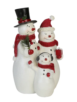 Thumbnail 1: Magical Season 12 in Christmas Snowman Family in Scarves Decor 