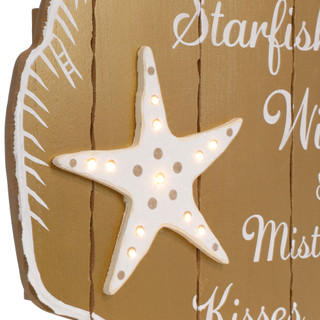 Thumbnail 2: Magical Season 19x19 LED Coastal Christmas Clam Shell w/ Starfish Decor 