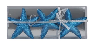 Thumbnail 1: Magical Season 3 Pk Glittery Star Christmas Ornaments 