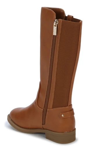Thumbnail 2: Jessica Simpson Girls Evie Ash Tall Zippered Stretch Boot with Charms 